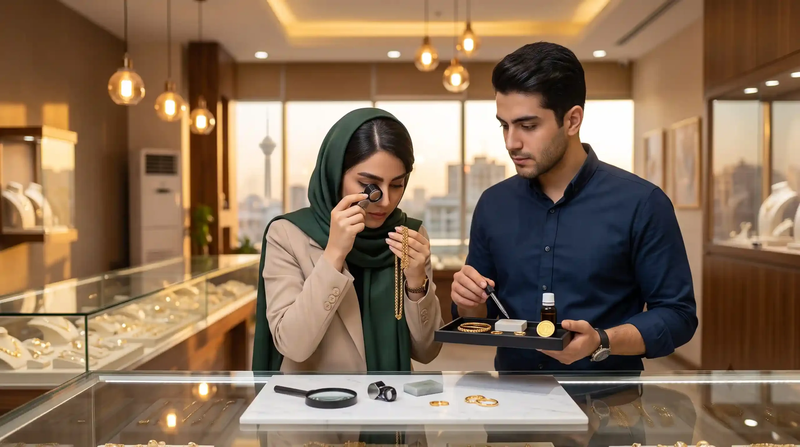 🛡️ روشهای تشخیص طلای اصل از بدل و شناخت عیارهای مختلف