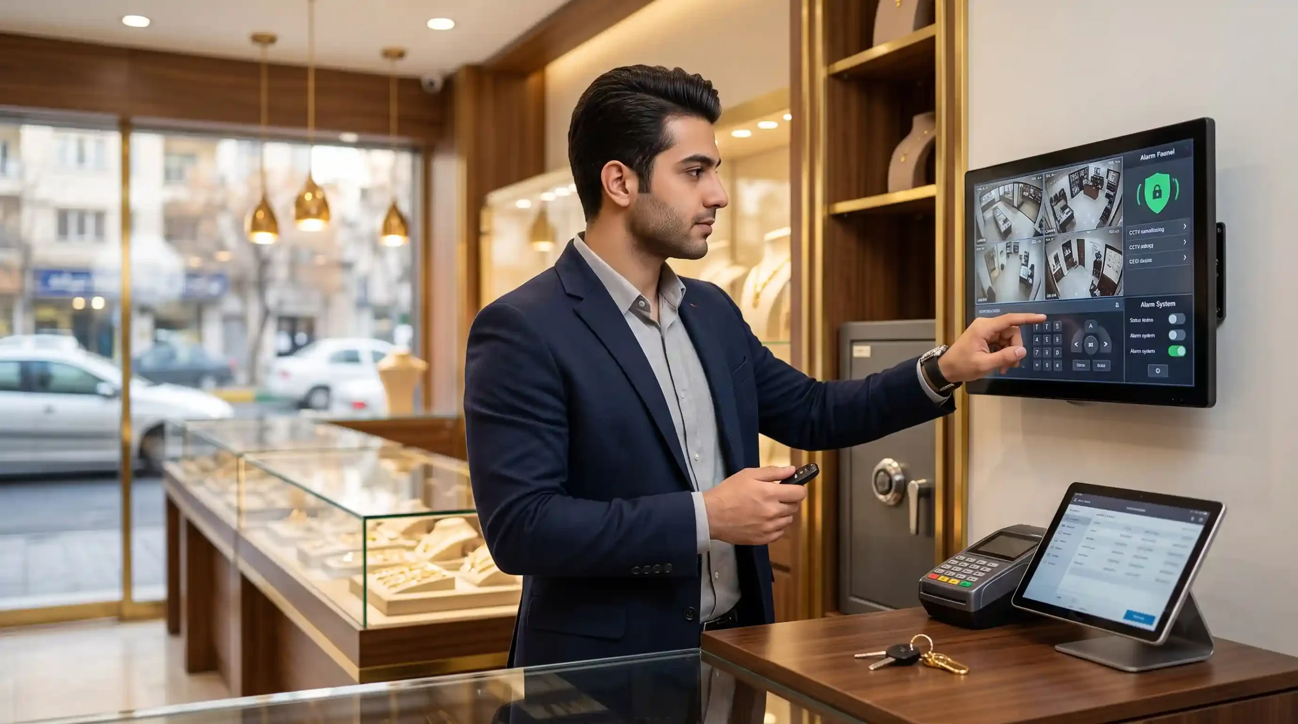 🔐 اصول امنیت، ایمنی و تجهیز مغازه طلافروشی